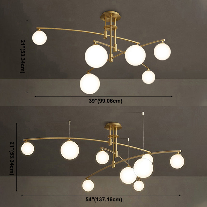 Spoetnik plafondmontage lichtarmatuur moderne stijl glazen semi-inbouwverlichting