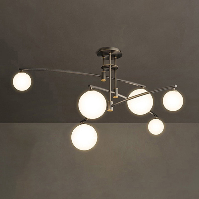 Spoetnik plafondmontage lichtarmatuur moderne stijl glazen semi-inbouwverlichting