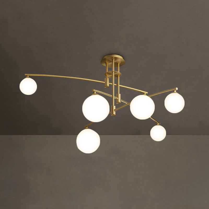 Spoetnik plafondmontage lichtarmatuur moderne stijl glazen semi-inbouwverlichting