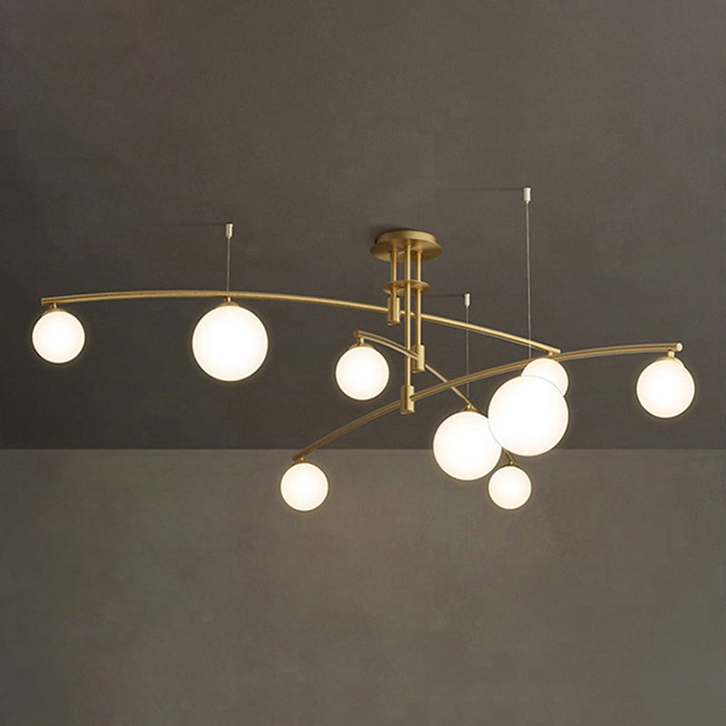 Spoetnik plafondmontage lichtarmatuur moderne stijl glazen semi-inbouwverlichting