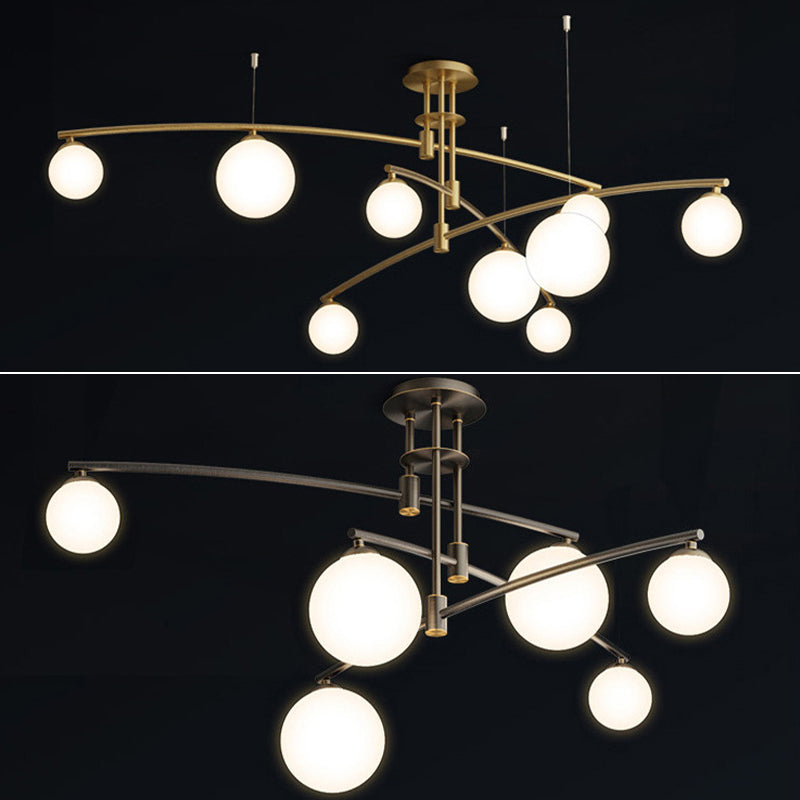 Spoetnik plafondmontage lichtarmatuur moderne stijl glazen semi-inbouwverlichting