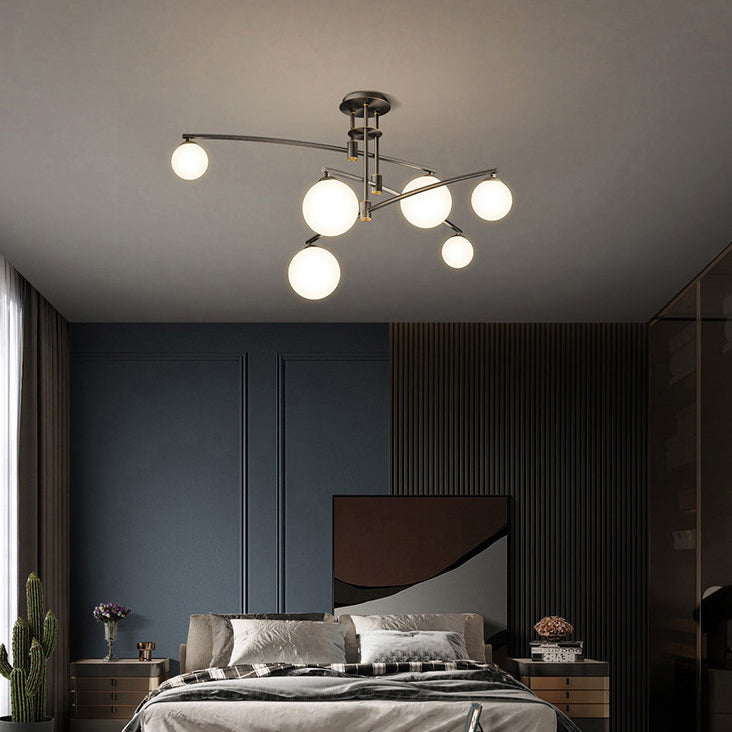Spoetnik plafondmontage lichtarmatuur moderne stijl glazen semi-inbouwverlichting