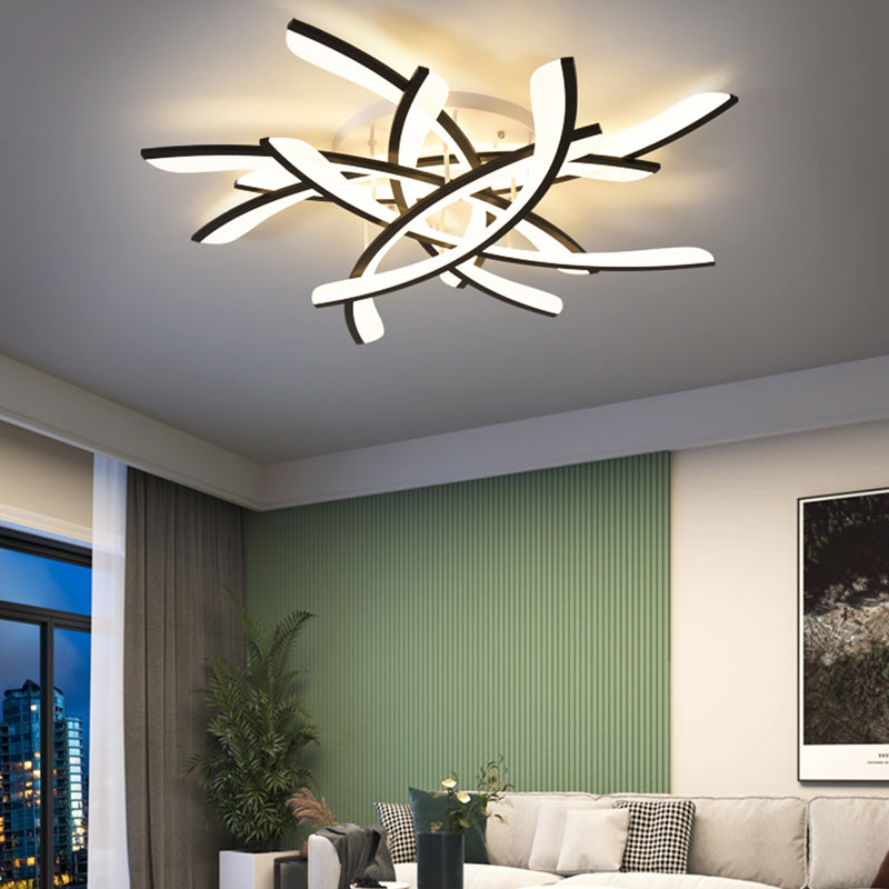 Lámpara de techo de metal con sombra, lámpara LED de estilo minimalista, lámpara semi empotrada