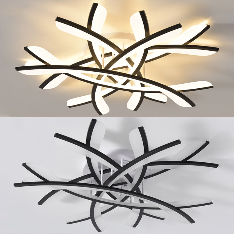 Lámpara de techo de metal con sombra, lámpara LED de estilo minimalista, lámpara semi empotrada