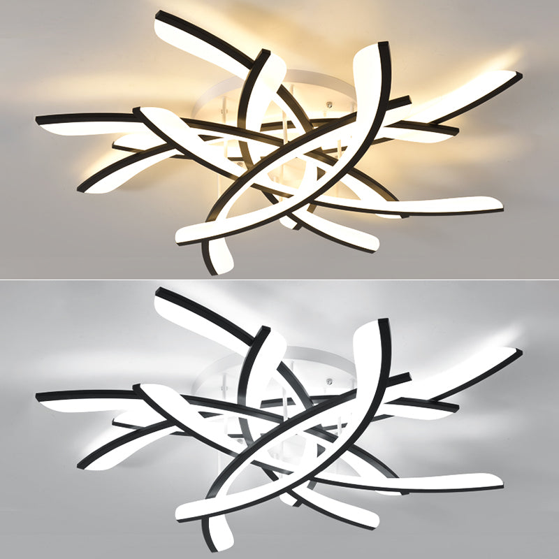 Lámpara de techo de metal con sombra, lámpara LED de estilo minimalista, lámpara semi empotrada