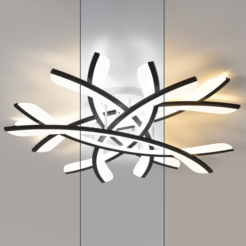 Lámpara de techo de metal con sombra, lámpara LED de estilo minimalista, lámpara semi empotrada