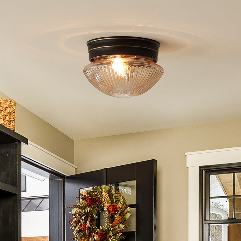 7.5 "Wide Classic Bowl Flush Mount Vetro 1 Luce Flush Plafoniera per Foyer