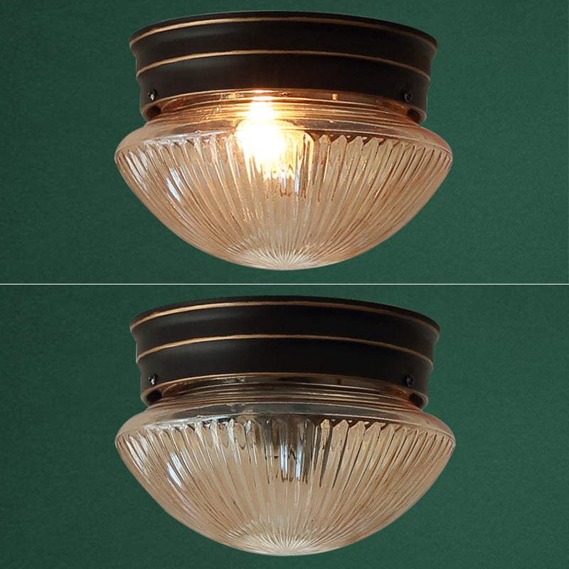 7.5 "Wide Classic Bowl Flush Mount Vetro 1 Luce Flush Plafoniera per Foyer