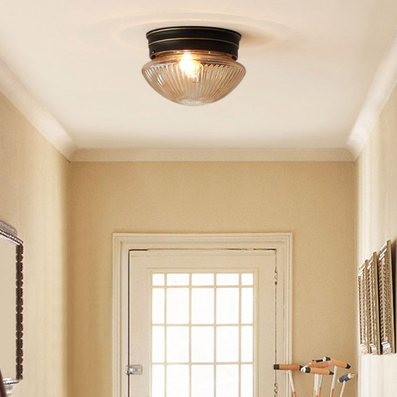 7.5 "Wide Classic Bowl Flush Mount Vetro 1 Luce Flush Plafoniera per Foyer