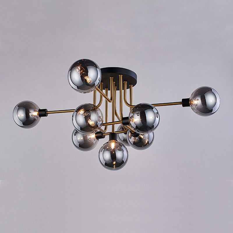 Plafonnier rond en verre semi-affleurant, luminaire de style simple, lustre semi-encastré