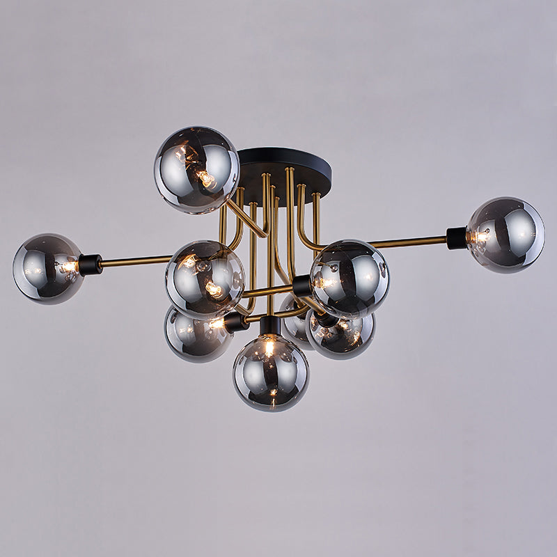 Plafonnier rond en verre semi-affleurant, luminaire de style simple, lustre semi-encastré