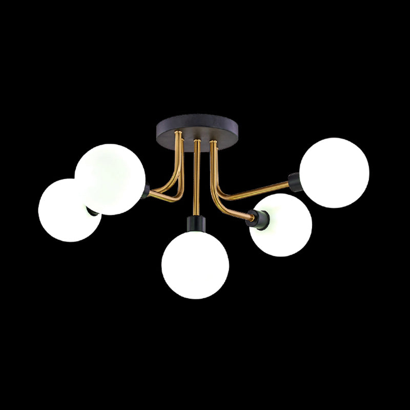 Plafonnier rond en verre semi-affleurant, luminaire de style simple, lustre semi-encastré
