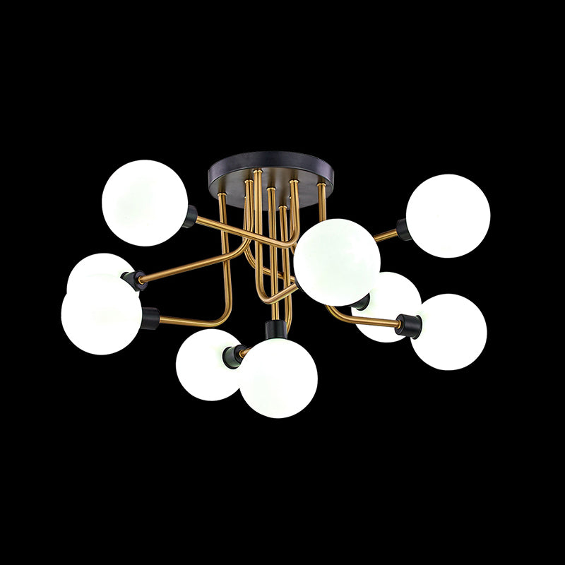 Plafonnier rond en verre semi-affleurant, luminaire de style simple, lustre semi-encastré