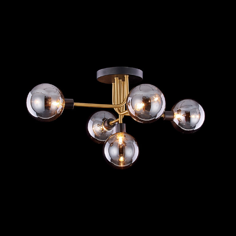 Plafonnier rond en verre semi-affleurant, luminaire de style simple, lustre semi-encastré