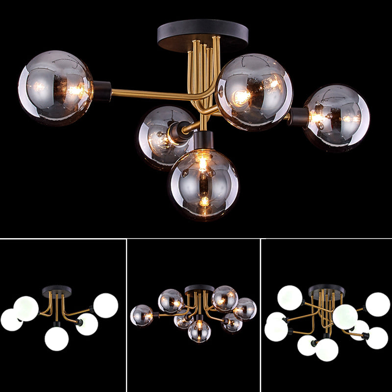 Plafonnier rond en verre semi-affleurant, luminaire de style simple, lustre semi-encastré