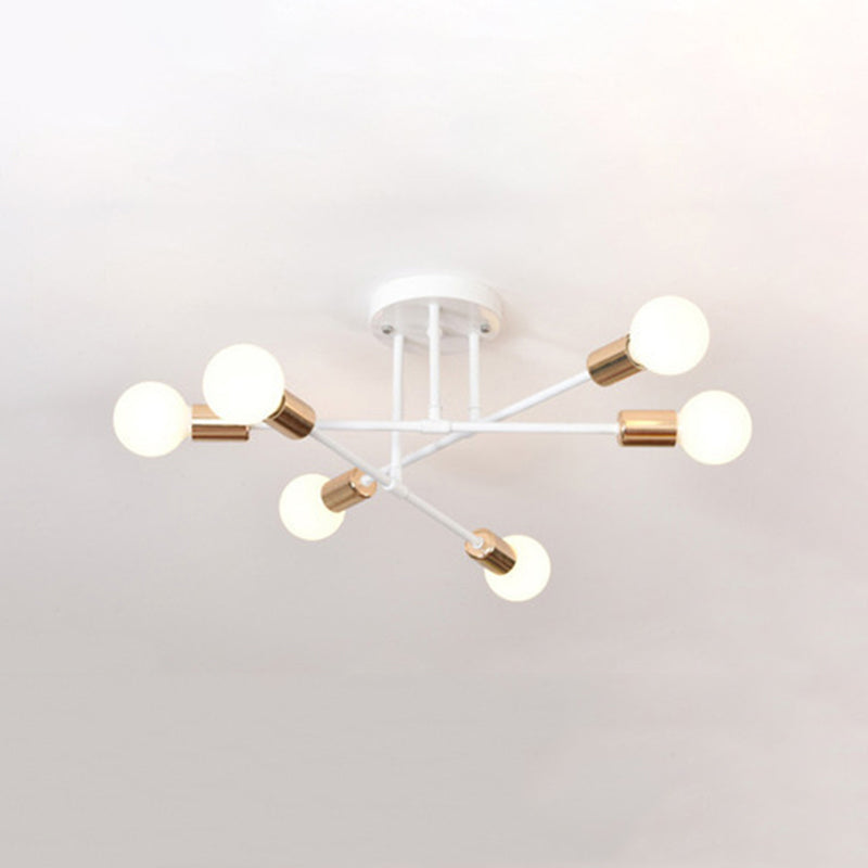 Starburst Slaapkamer Semi Flush Mount Verlichting Metaal Eenvoudige Semi Flush Mount Plafond Licht