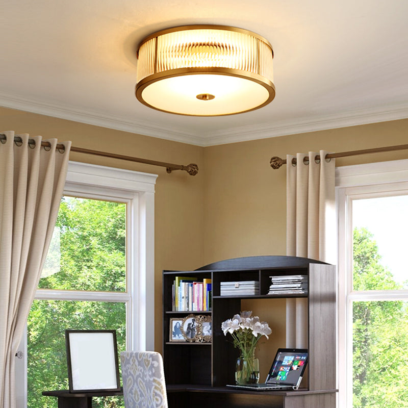 Forme ronde Couloir Aisle Ceiling Mount Light American Country Style Cuivre Flush Mount Light