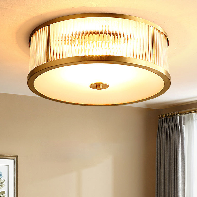 Forme ronde Couloir Aisle Ceiling Mount Light American Country Style Cuivre Flush Mount Light