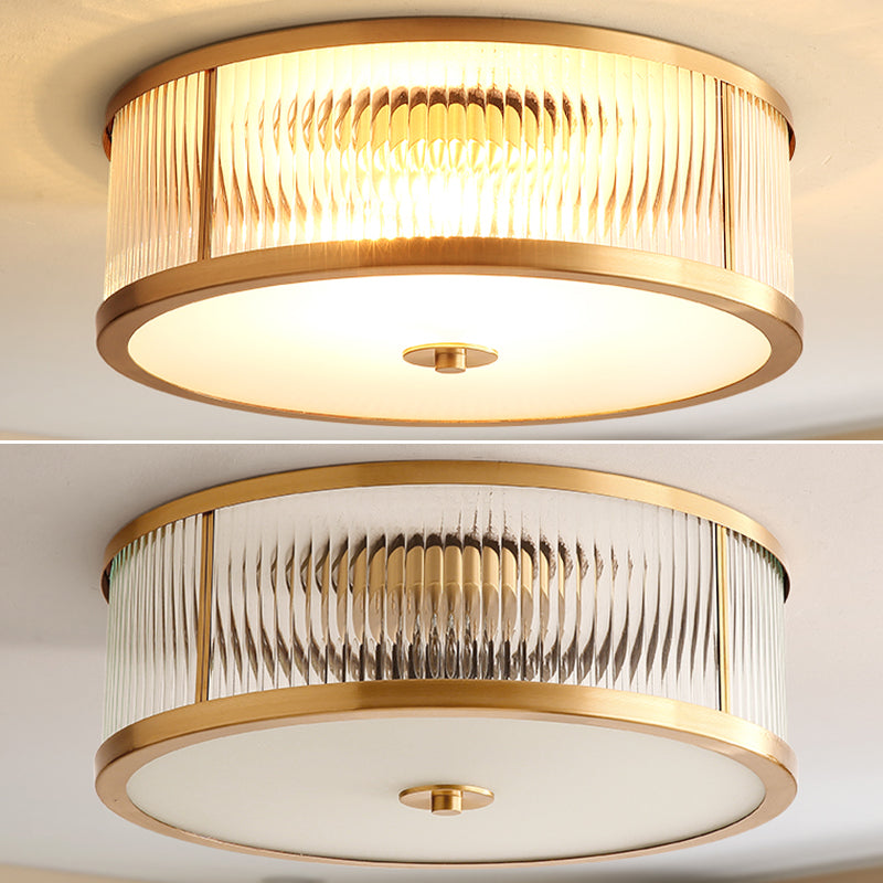 Forme ronde Couloir Aisle Ceiling Mount Light American Country Style Cuivre Flush Mount Light