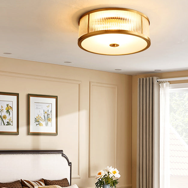 Forme ronde Couloir Aisle Ceiling Mount Light American Country Style Cuivre Flush Mount Light