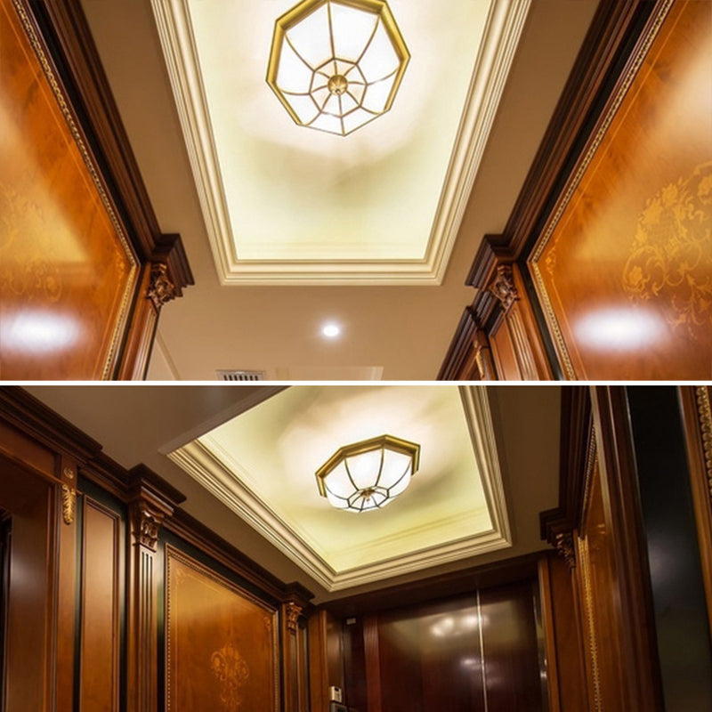 Plafonnier LED en cuivre de Style campagnard américain, luminaire de plafond pour couloir d'allée
