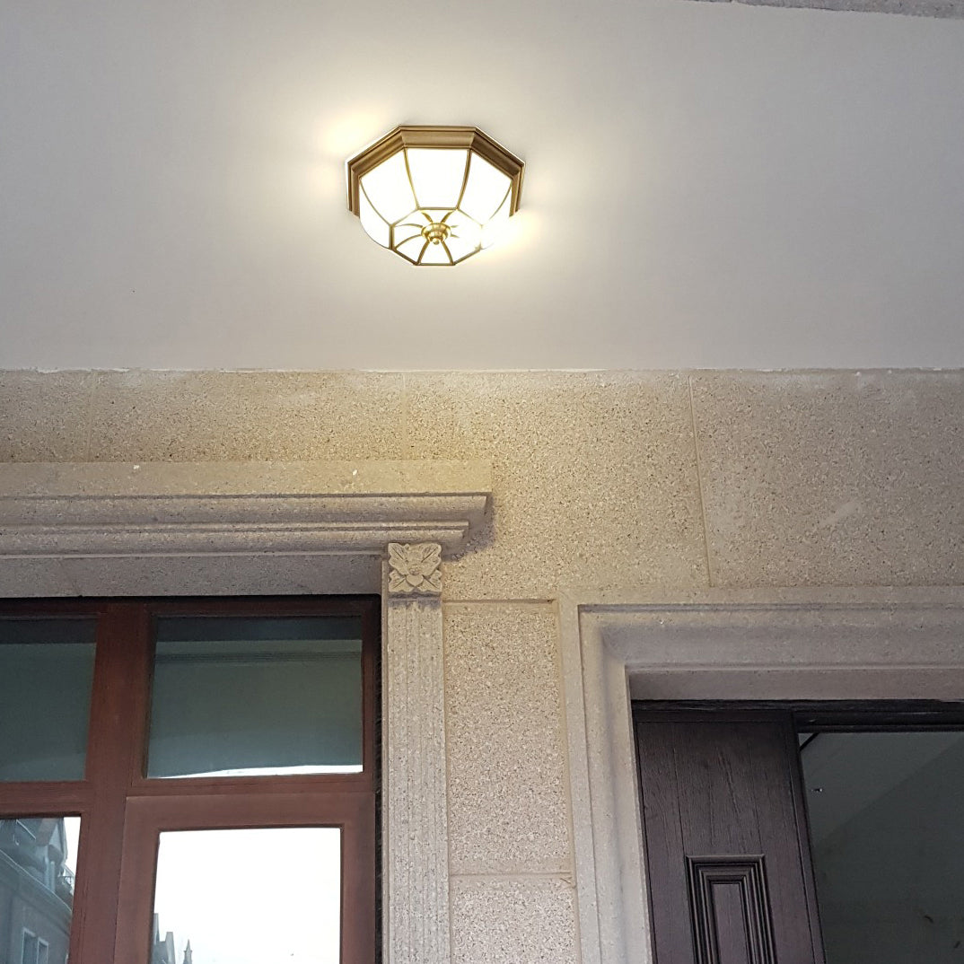 Plafonnier LED en cuivre de Style campagnard américain, luminaire de plafond pour couloir d'allée