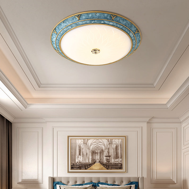 Dome Shade Aisle Corridor Ceiling Mount Light American Country Style LED Flush Mount Light