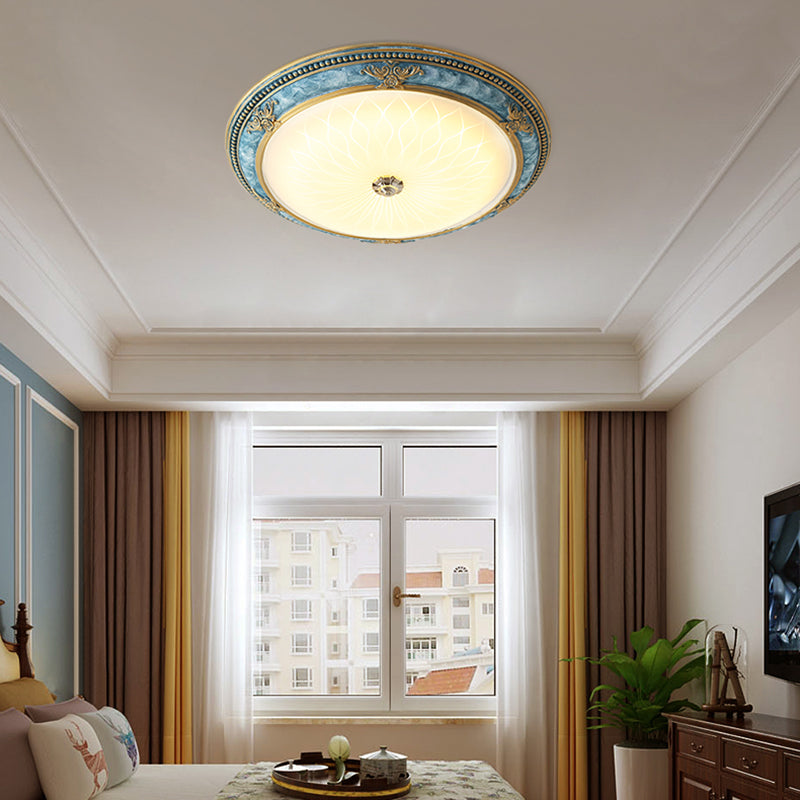 Dome Shade Aisle Corridor Ceiling Mount Light American Country Style LED Flush Mount Light