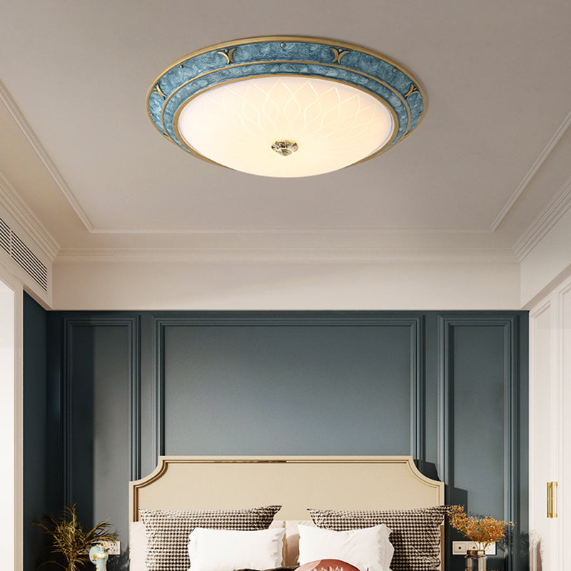 Dome Shade Aisle Corridor Ceiling Mount Light American Country Style LED Flush Mount Light