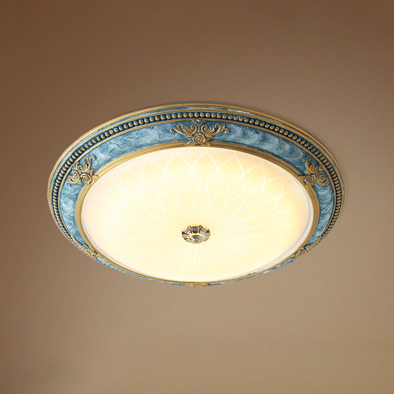 Dome Shade Aisle Corridor Ceiling Mount Light American Country Style LED Flush Mount Light
