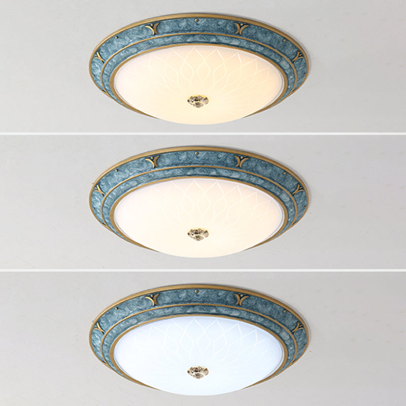 Dome Shade Aisle Corridor Ceiling Mount Light American Country Style LED Flush Mount Light