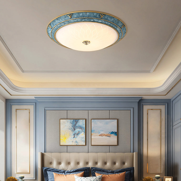 Dome Shade Aisle Corridor Ceiling Mount Light American Country Style LED Flush Mount Light