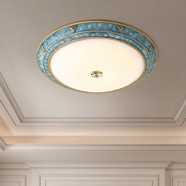 Dome Shade Aisle Corridor Ceiling Mount Light American Country Style LED Flush Mount Light