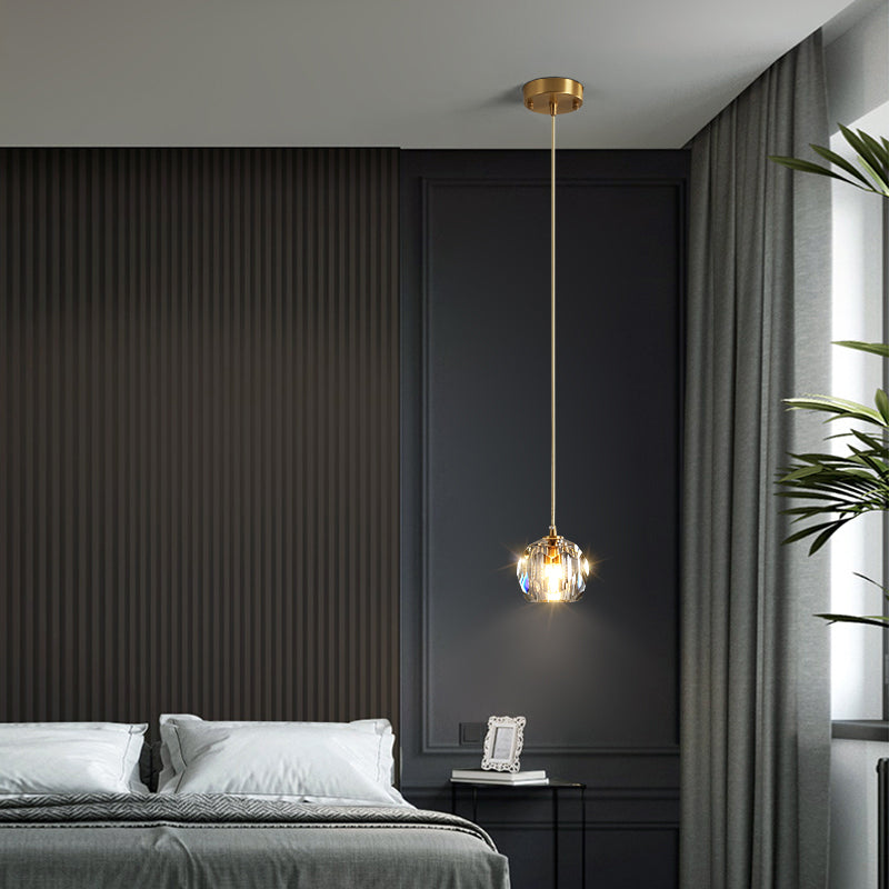 Crystal Chandelier Lighting Modern Simple Style Pendant Lighting for Bedroom Bedside