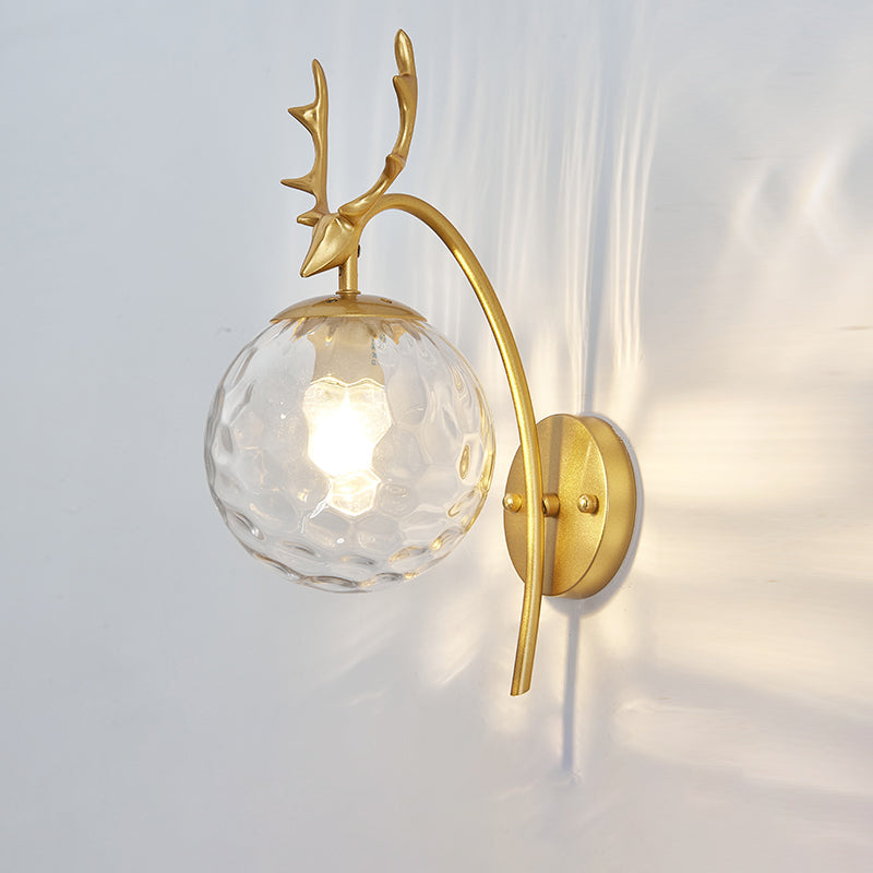 Luces creativas de luz de pared de estilo moderno con sombra de vidrio para dormitorio de hotel