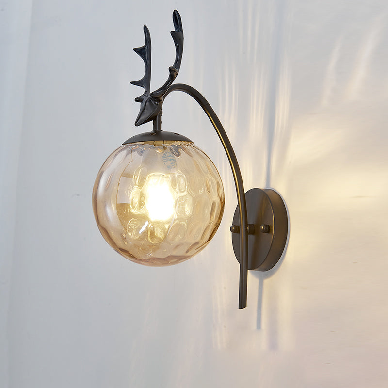 Luces creativas de luz de pared de estilo moderno con sombra de vidrio para dormitorio de hotel