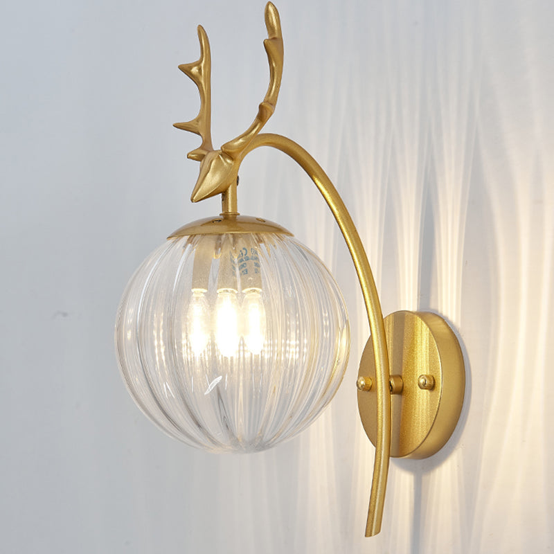 Luces creativas de luz de pared de estilo moderno con sombra de vidrio para dormitorio de hotel