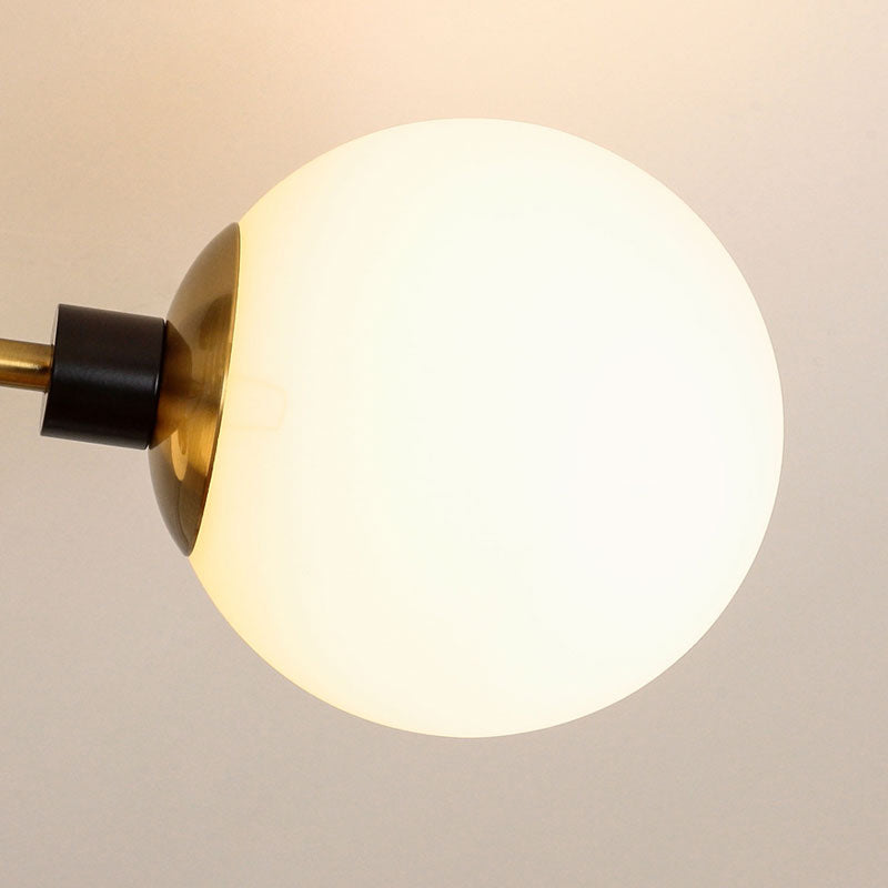 Luz de techo de semi-ras de oro con estilos de simpleza de sombra de vidrio de globo para sala de estar