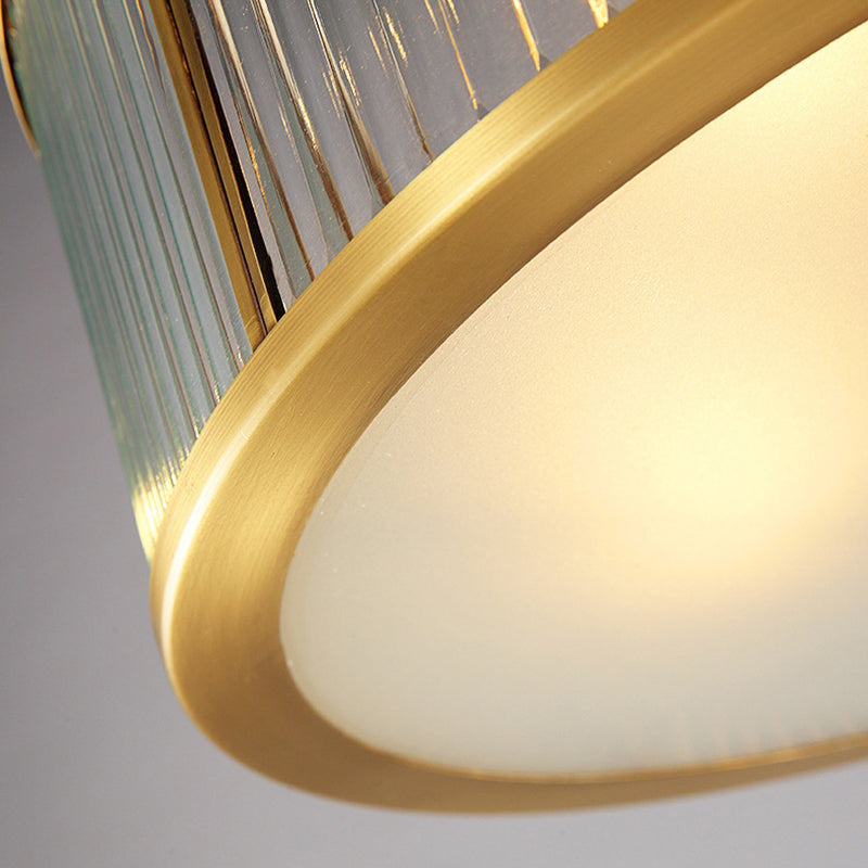 Verre Brass Flush Mount in Colonical Classic Style Copper Circulaire Ceiling Light for Living Room