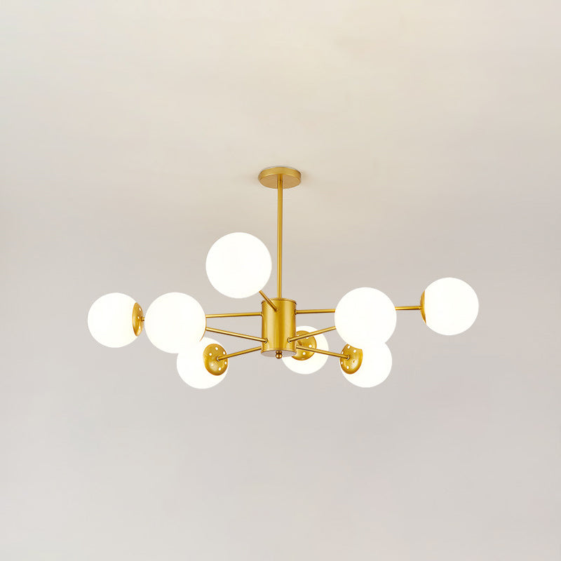 Multi-Lights Single-Tier Nordic Simple Style Metal LED Pendant Chandelier Light