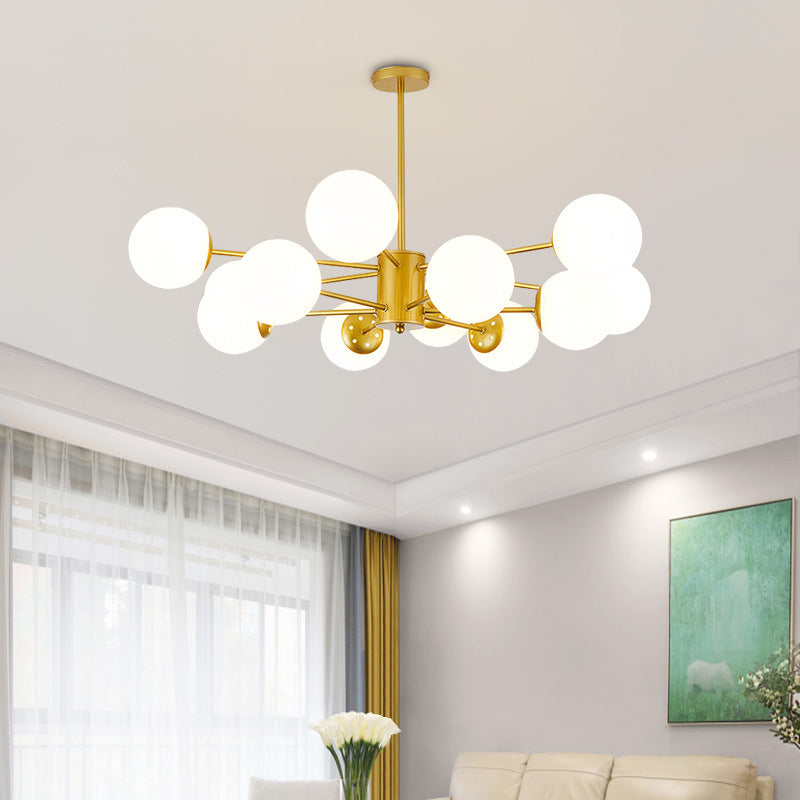Multi-Lights Single-Tier Nordic Simple Style Metal LED Pendant Chandelier Light