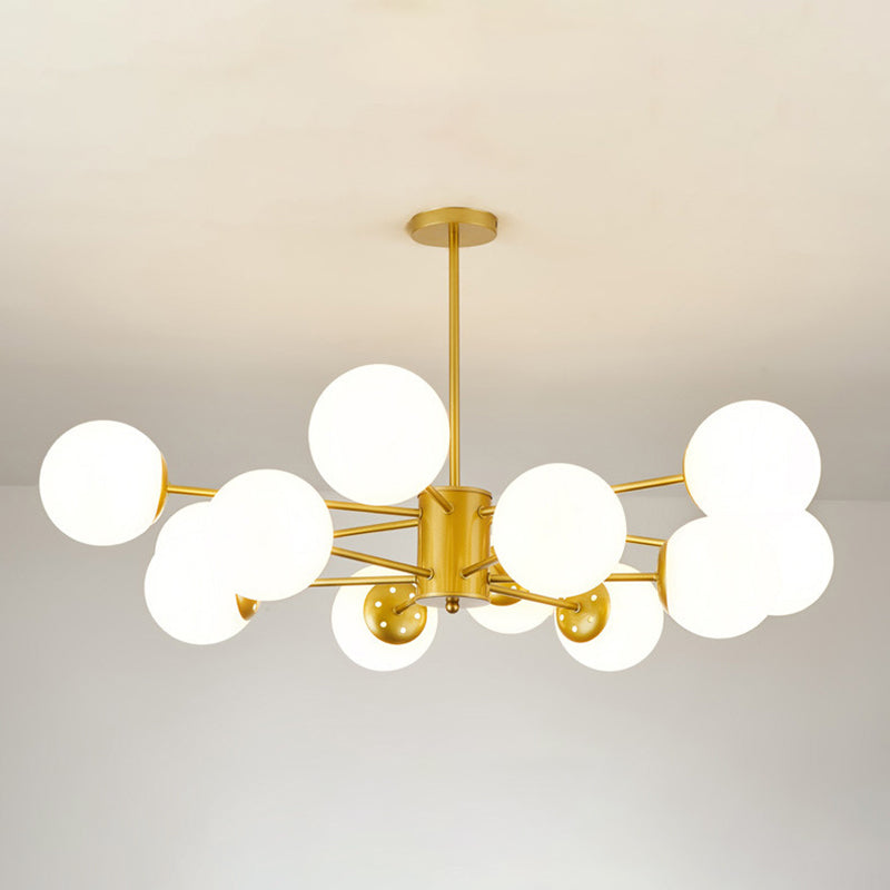 Multi-Lights Single-Tier Nordic Simple Style Metal LED Pendant Chandelier Light