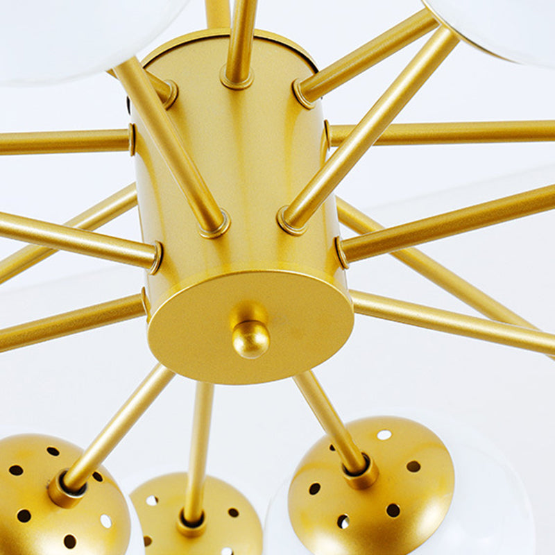 Multi-Lights Single-Tier Nordic Simple Style Metal LED Pendant Chandelier Light