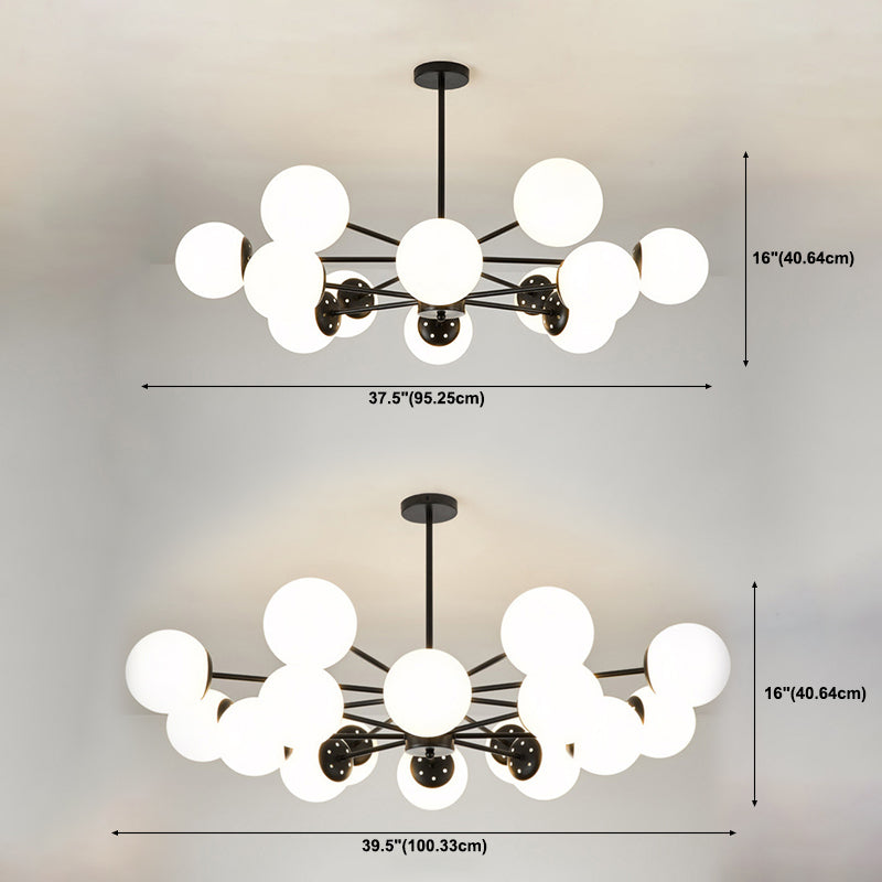 Multi-Lights Single-Tier Nordic Simple Style Metal LED Pendant Chandelier Light