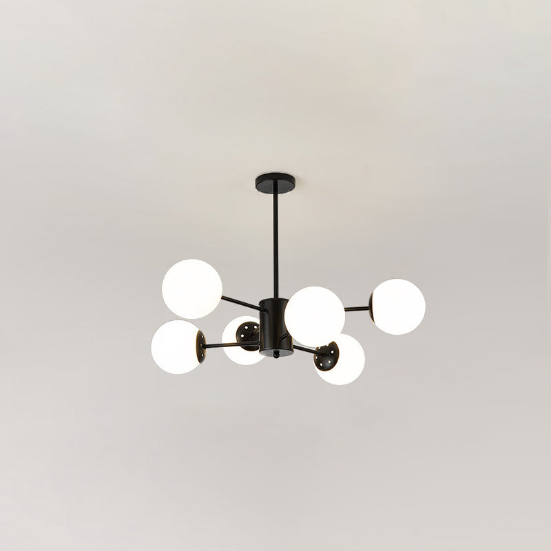 Multi-Lights Single-Tier Nordic Simple Style Metal LED Pendant Chandelier Light