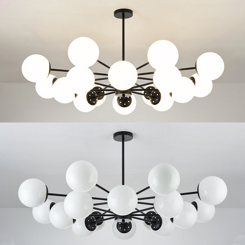 Multi-Lights Single-Tier Nordic Simple Style Metal LED Pendant Chandelier Light