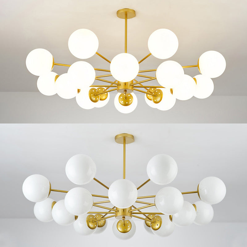 Multi-Lights Single-Tier Nordic Simple Style Metal LED Pendant Chandelier Light