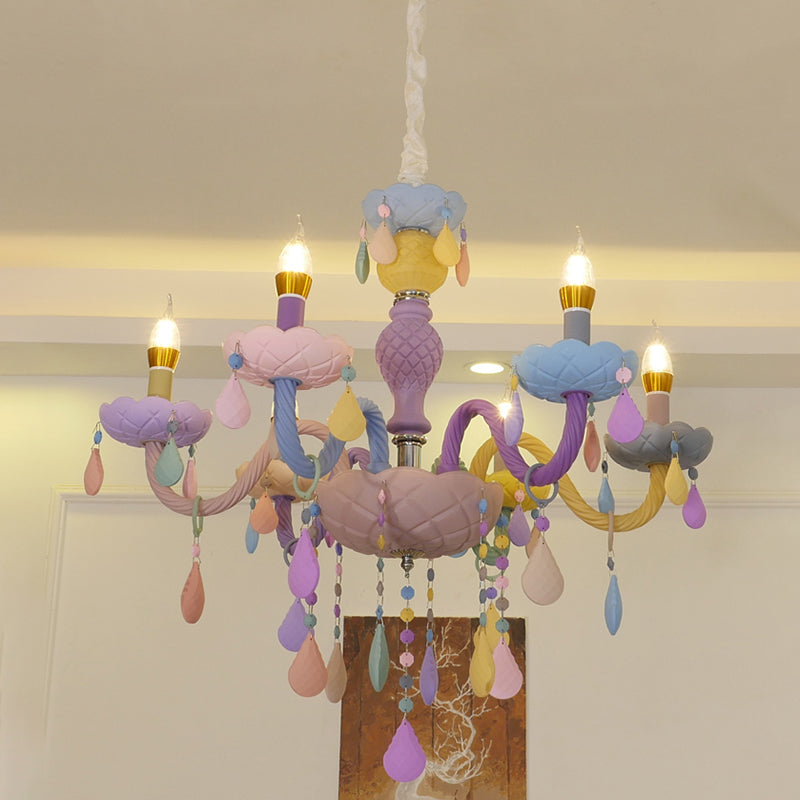 Luces colgantes de color multicolor de techo de metal moderno para la habitación de los niños