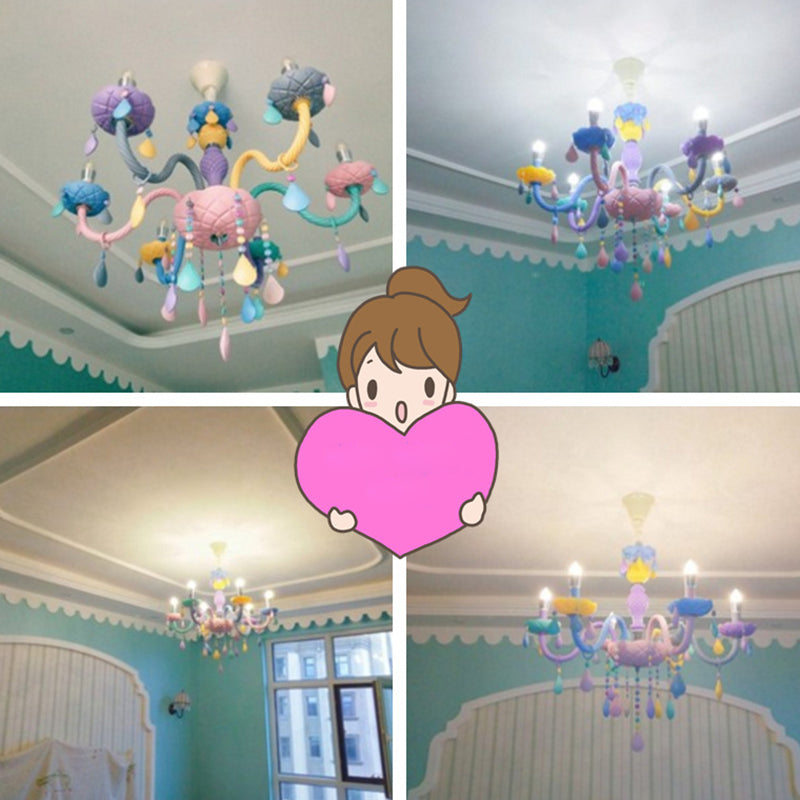 Luces colgantes de color multicolor de techo de metal moderno para la habitación de los niños