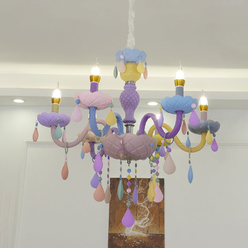 Luces colgantes de color multicolor de techo de metal moderno para la habitación de los niños